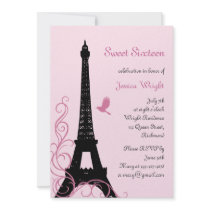 Parisian Birthday Invitation (pink)