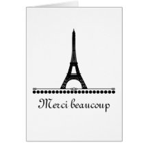 Parisian Chic Thank You Card, Black