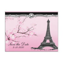 Parisian Eiffel Tower Wedding Save the Date Cards Post Cards