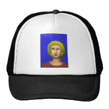 Parisienne with a bob haircut(naive expressionism) mesh hats