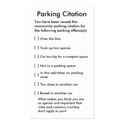 Template To Contest A Parking Citation