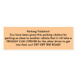 Parking Violation! business cards