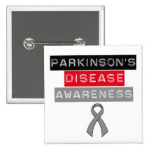 Parkinson's Disease Awareness Ribbon Pinback Buttons
