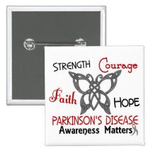 Parkinson's Disease Celtic Butterfly 3 Buttons