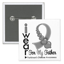 Parkinsons Disease Ribbon For My Father Pinback Buttons