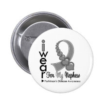 Parkinsons Disease Ribbon For My Nephew Pinback Button