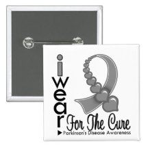 Parkinsons Disease Ribbon For The Cure Button