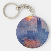 Parliament In London By Claude Monet Keychains