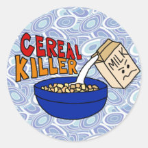 Parody Cereal Killer Breakfast Food Humour Sticker