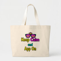 Parody Hipster Crown Sunglasses Keep Calm And App Bag