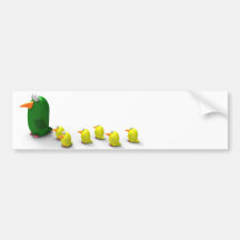 Parrot mum and chicks bumper sticker