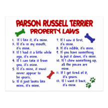 PARSON RUSSELL TERRIER Property Laws 2 Post Cards