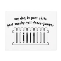 Part Akita Part Fence-Jumper Postcard