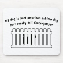 Part American Eskimo Dog Part Fence-Jumper Mouse Pad