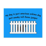 Part American Eskimo Dog Part Fence-Jumper postcards