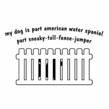 Part American Water Spaniel Part Fence-Jumper Acrylic Cut Outs