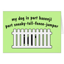 Part Basenji Part Fence-Jumper Greeting Card