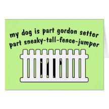 Part Gordon Setter Part Fence-Jumper Greeting Cards