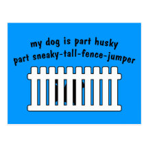 Part Husky Part Fence-Jumper Postcards