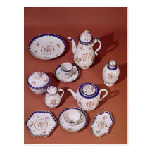 Part of a Worcester monogrammed tea service Postcard