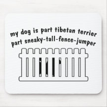 Part Tibetan Terrier Part Fence-Jumper Mousemats