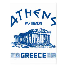 Parthenon - Athens - Greek (blue) Postcards