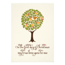 Partridge in a Pear tree Holiday Gift Exchange Custom Announcement