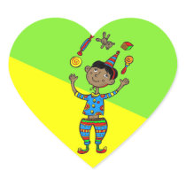 Party Animal Boy Heart Stickers