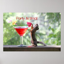 Party Animal Squirrel Poster