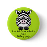 Party Animal Zebra Buttons Party Favours Souvenirs