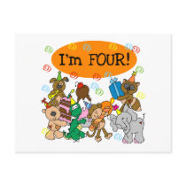 Party Animals 4th Birthday Tshirts and Gifts