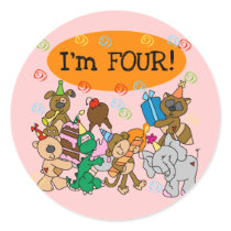 Party Animals 4th Birthday Tshirts and Gifts