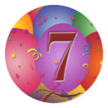 Party balloons for 7th birthday sticker