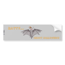 Party Bat - Batty About Halloween Bumper Sticker