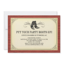 Party Boots Old Western Invitations