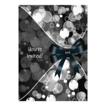 Party Bubbles Black Party Invitation Template
