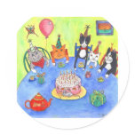 Party Cats!  Birthday kitty cats fun funny cards Sticker