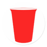 party cup round sticker