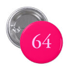 Party Favour 64th Birthday Button