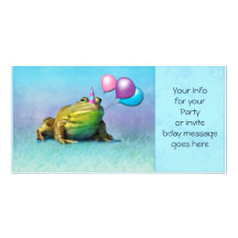 Party Frog Photo Card invite/announcement/birthday