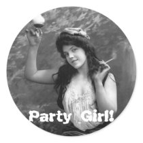 Party Girl, 1902 Round Sticker