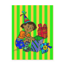Party Girl Opening Gifts Postcard