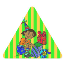 Party Girl Opening Gifts Stickers