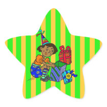 Party Girl Opening Gifts Sticker