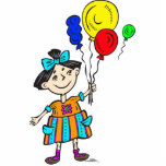 Party Girl With Balloons Photo Cut Out