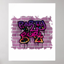 party gurl (girl) graffiti design poster