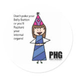Party Hat Girl -- Belly Button stickers