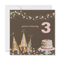 Party hats, Children Birthday Party Custom Announcement