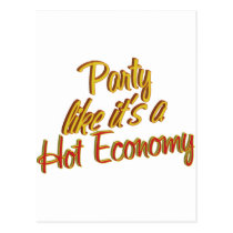 Party Hot Economy postcards