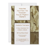 Party Invitation: Desert Tan Military Camouflage